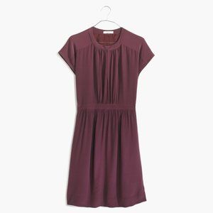 MADEWELL Vintage Merlot 100% Silk Cap Sleeve Keyhole Moonset Dress sz 4 Women's